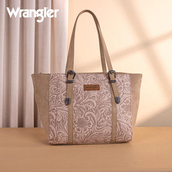 Montana West Wrangler Vintage Floral Printed Large Tote Bag