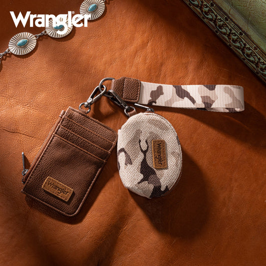 Montana West Wrangler Camo Print Dual Pouch Wristlet