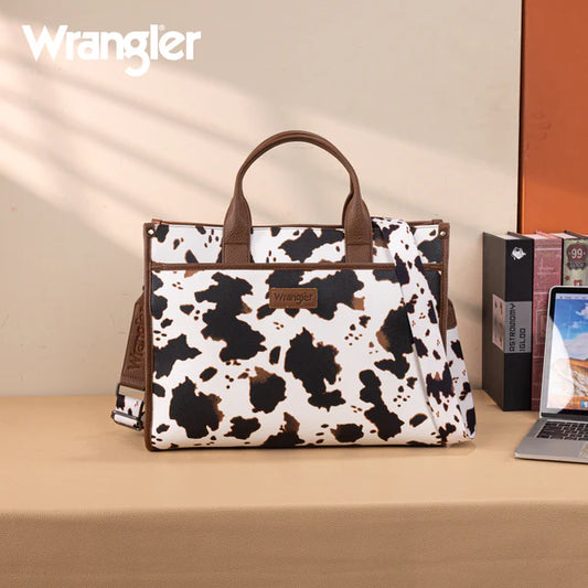Montana West Wrangler Carry All Large Tote Work Toe Cow Print