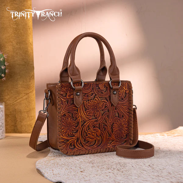 Montana West Trinity Ranch Floral Tooled Collection Mini Tote/Crossbody