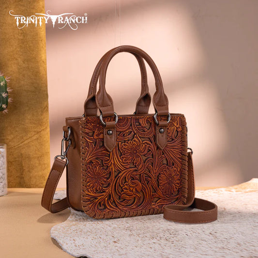 Montana West Trinity Ranch Floral Tooled Collection Mini Tote/Crossbody