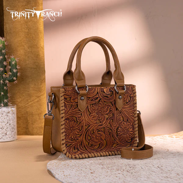 Montana West Trinity Ranch Floral Tooled Collection Mini Tote/Crossbody