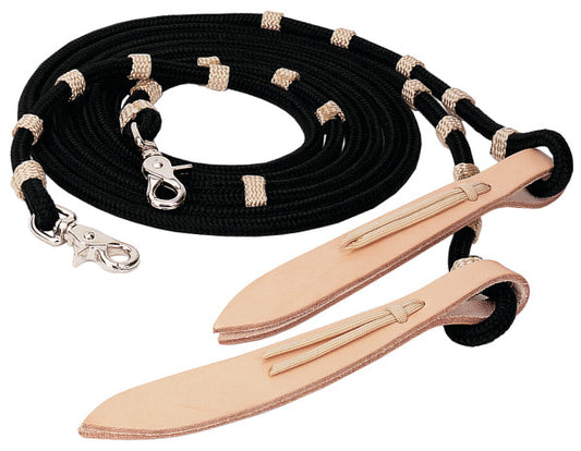 Weaver Black/Tan Vaquero Split Reins