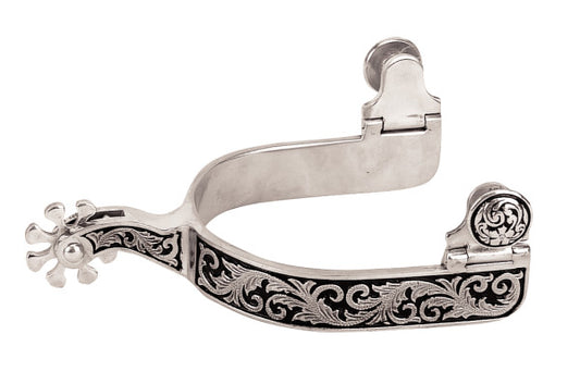 Weaver Mens Western Spurs with Engraved Band