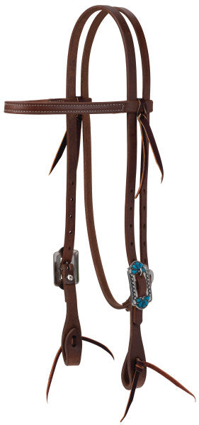 Weaver Turquoise Flower Protack Headstall