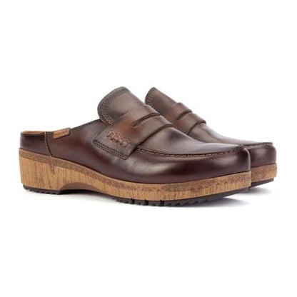 Pikolinos Granada Leather Clogs - Caoba