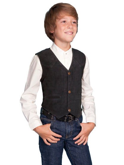 Scully Kid's Boar Suede Vest Black