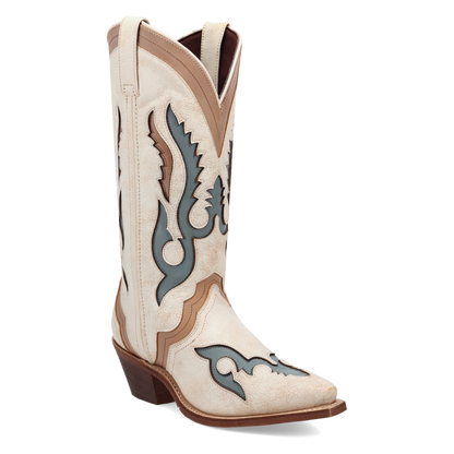 Laredo Honky Tonk Halo Leather Boot Off White