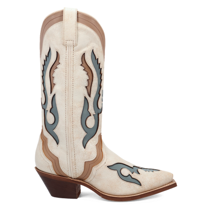 Laredo Honky Tonk Halo Leather Boot Off White