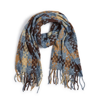 Two's Company Blue Plaid Scarf