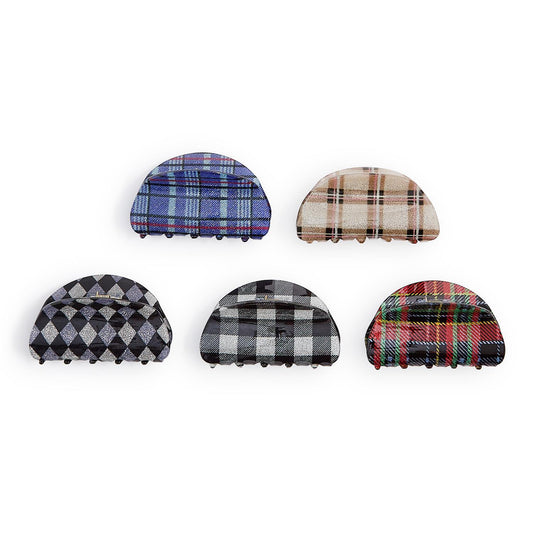 Two's Company Shimmer Plaid Claw Clips