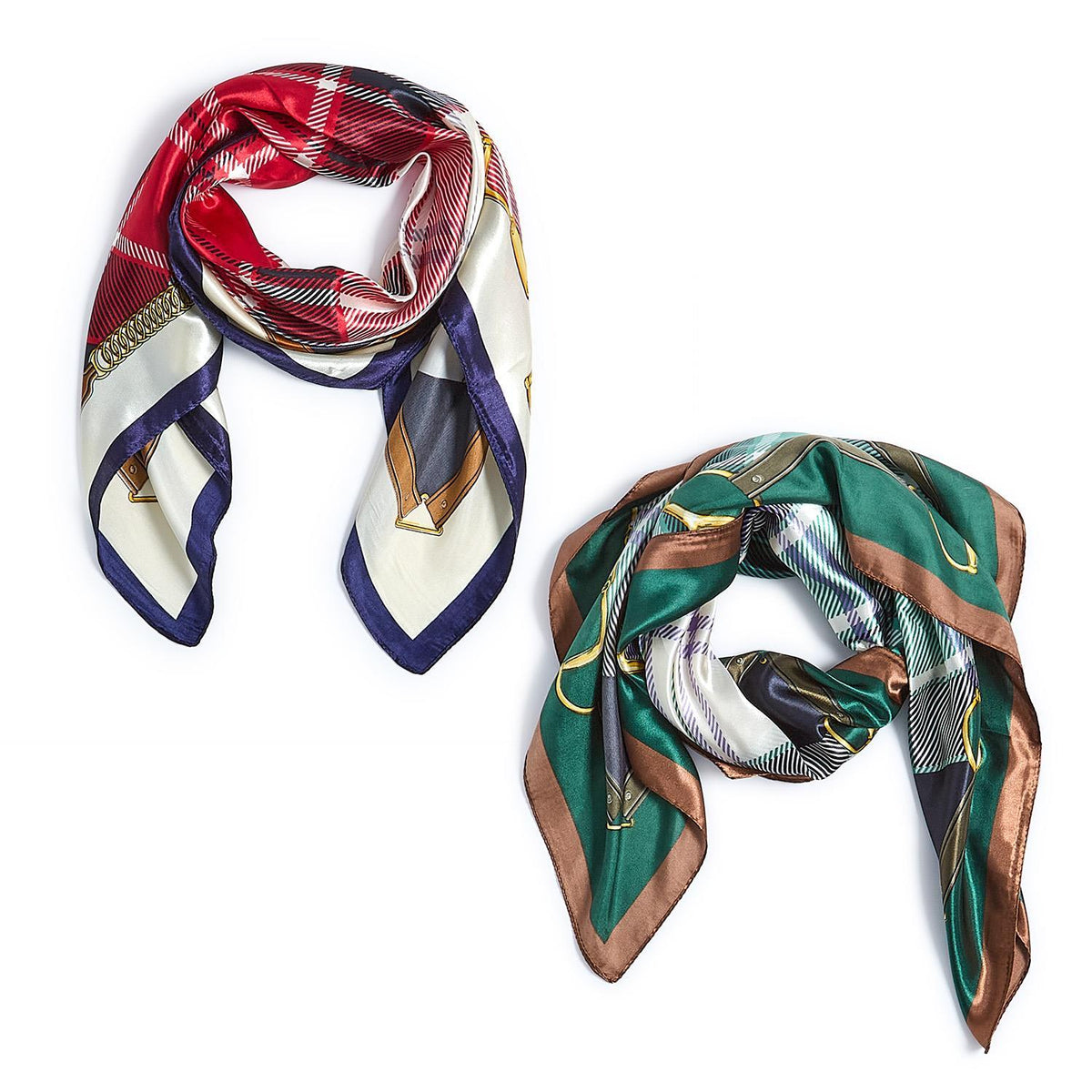 Two's Company Tartan Silky Scarf