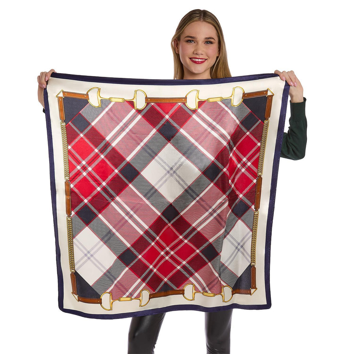 Two's Company Tartan Silky Scarf