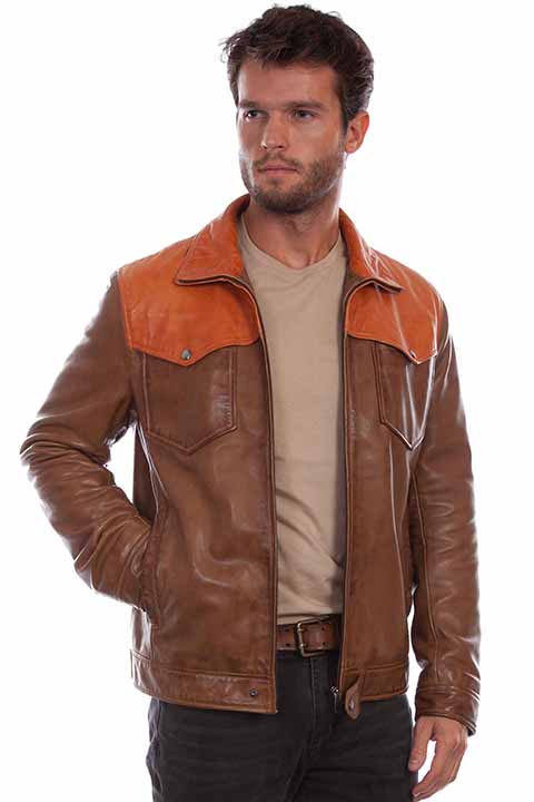 Scully Full Zip Saddle Tan Yoke/Brown