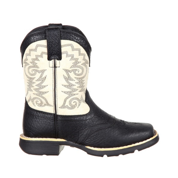 Durango Lil Rebel Black/Cream Square Toe