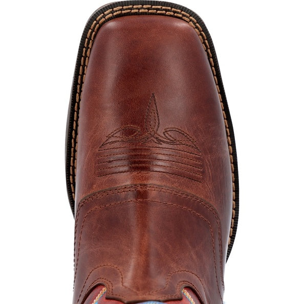 Durango Rebel Brown/Saddle Vamp Teal Stitch