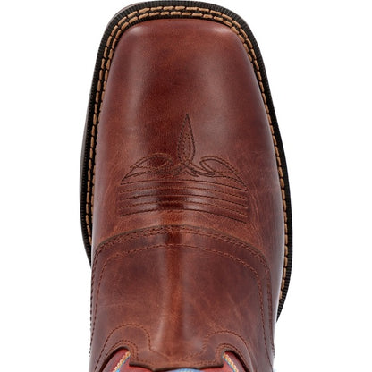 Durango Rebel Brown/Saddle Vamp Teal Stitch