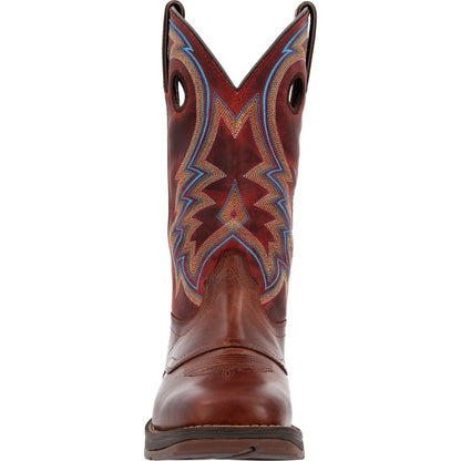 Durango Rebel Brown/Saddle Vamp Teal Stitch