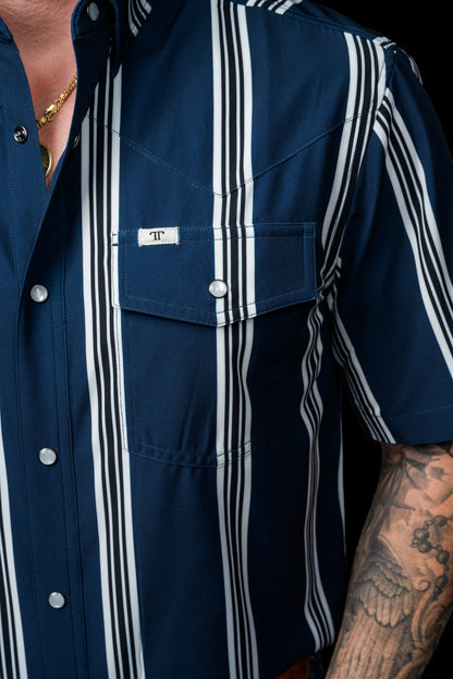 Ferrell The Hatfield Short Sleeve Snap Shirt Blue