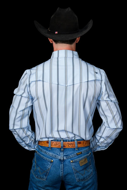 Ferrell The Denver Long Sleeve Snap Shirt Blue