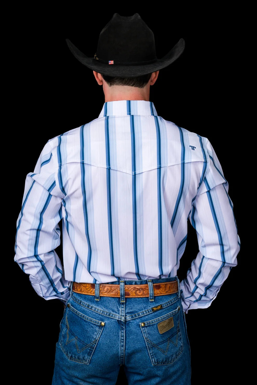 Ferrell The Tristan Long Sleeve Snap Shirt Blue