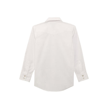 Wrangler Kids Long Sleeve White Snap