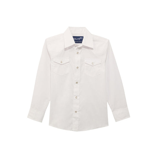 Wrangler Kids Long Sleeve White Snap