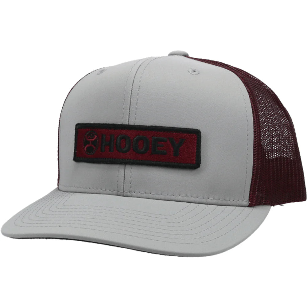 Hooey Lockup Grey/Maroon Hat