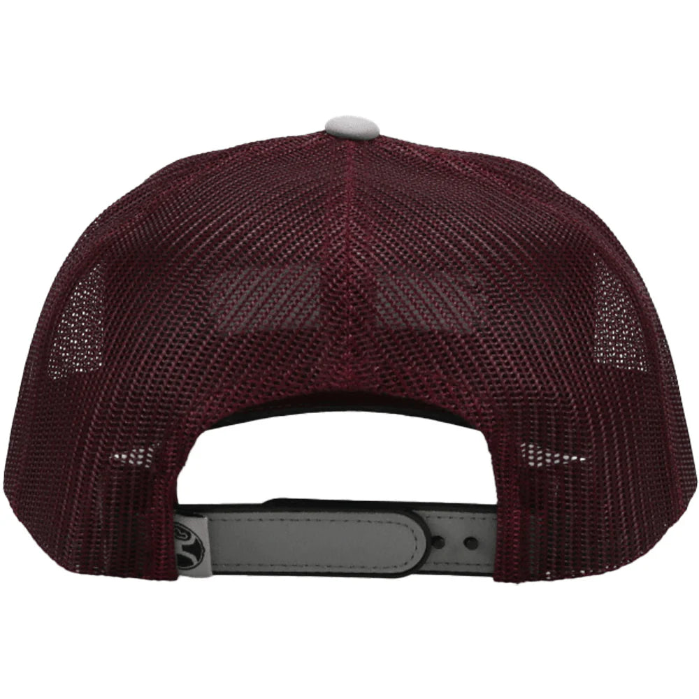 Hooey Lockup Grey/Maroon Hat