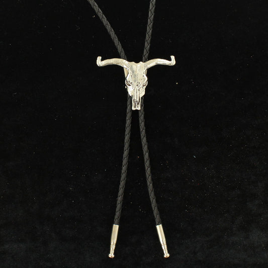M&F Longhorn Skull Bolo Tie