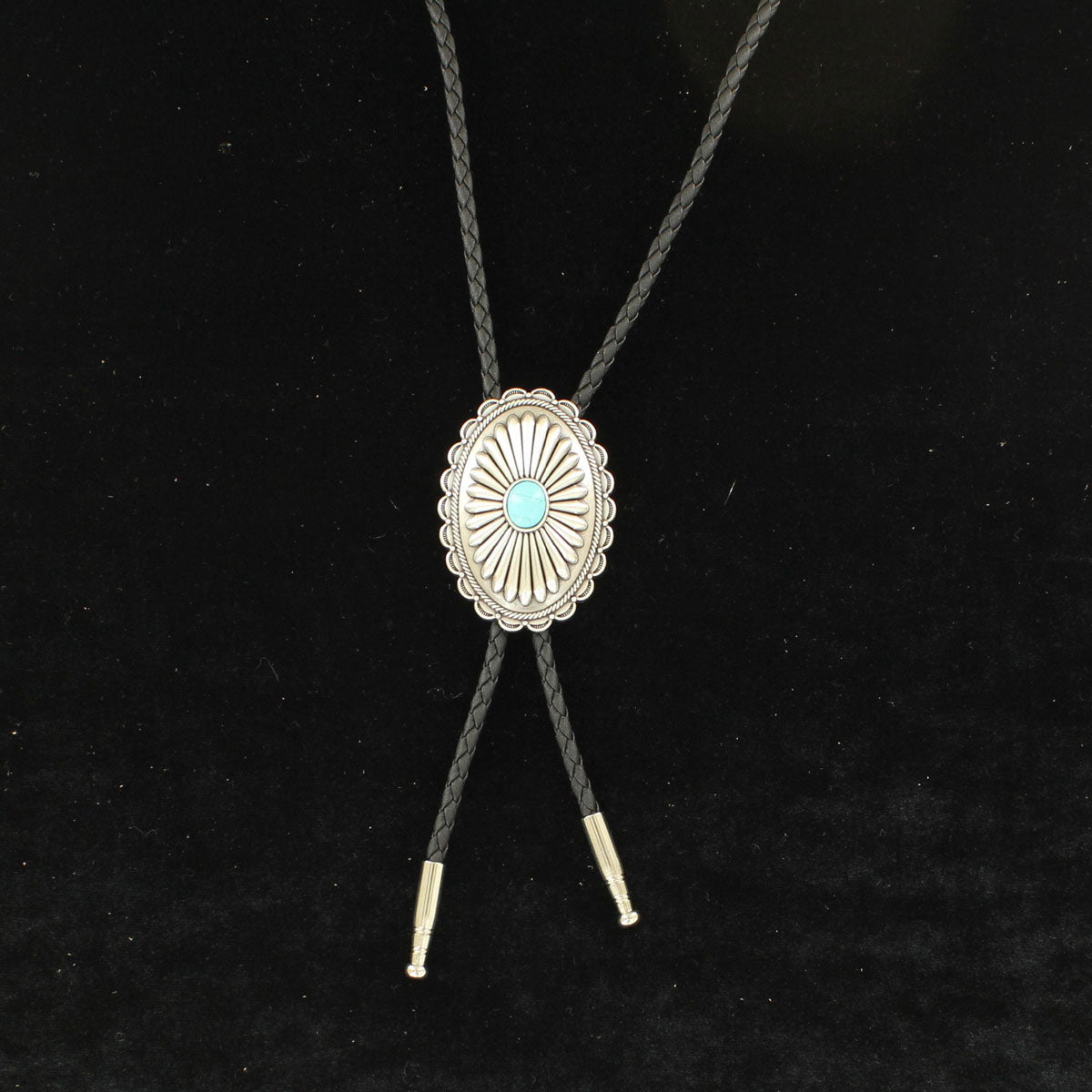 M&F Turquoise/Floral Bolo Tie