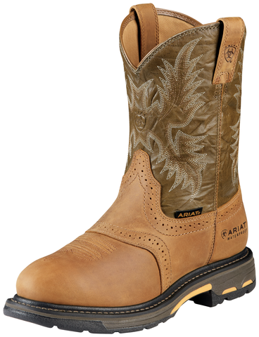 Ariat WorkHog Aged Bark and Army Green Composite Toe Waterproof EH