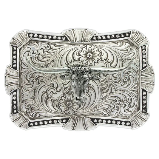 Montana Antiqued Trailblazer Buckle with Longhorn