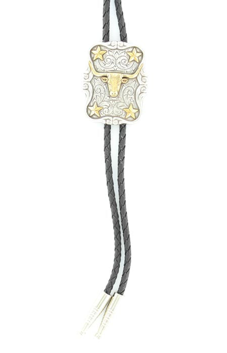 M&F Rectangle Longhorn Star Bolo Tie