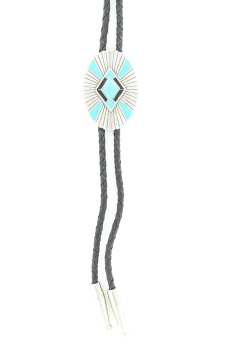 Double S Turquoise Stone Bolo Tie