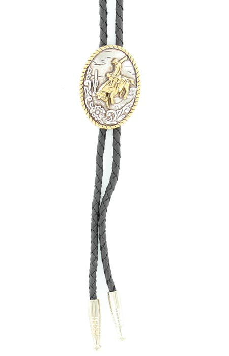 Double S Bucking Horse Bolo Tie