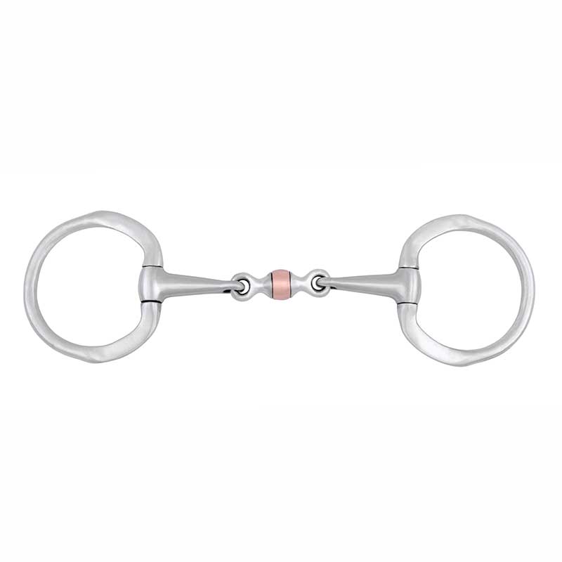 Cowboy Tack Three Piece Eggbutt Bit with Copper Roller