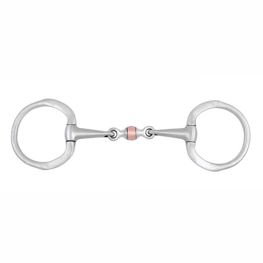 Cowboy Tack Three Piece Eggbutt Bit with Copper Roller