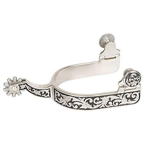 Weaver Ladies Engraved/Black Paint Spurs