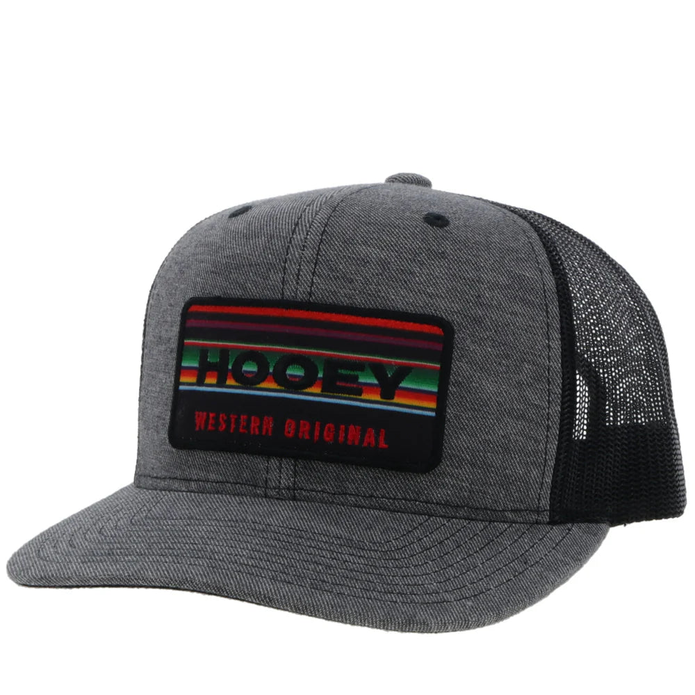 Hooey Horizon Grey/Black Rectangle Patch Hat