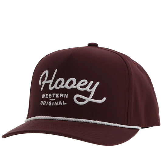 Hooey Maroon 5 Panel Trucker White Stitching
