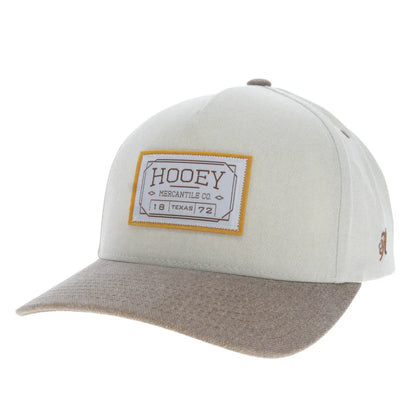Hooey Doc White 5-Panel Trucker with Brown Bill and Yellow Brown Patch