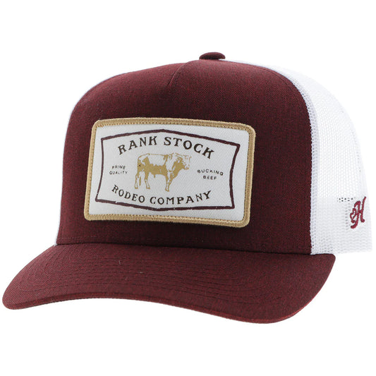 Hooey Rank Stock Maroon/White
