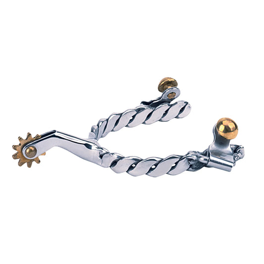Weaver Mens Twisted Roping Spurs Stainless Steel