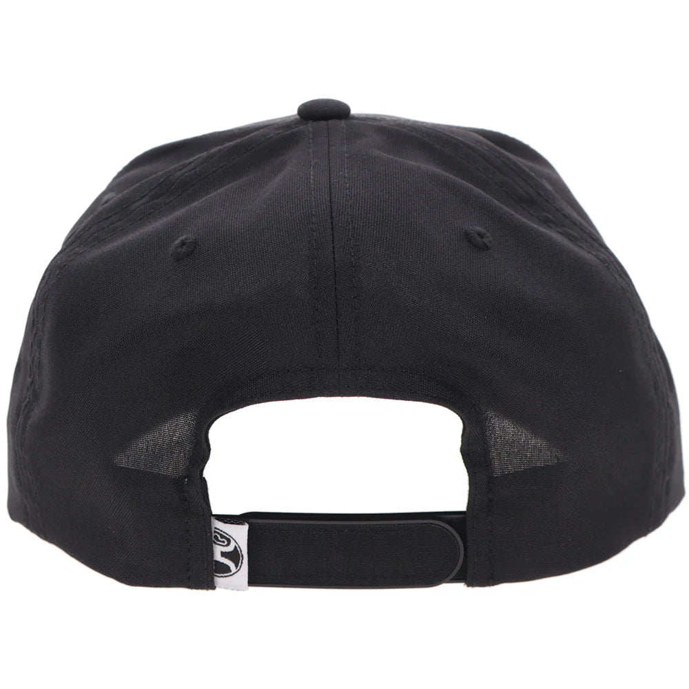 Hooey Mark Out Black 5-Panel Trucker with White Stitching