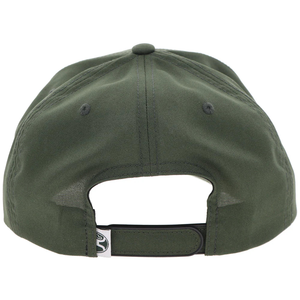 Hooey Mark Out Hat Green with White Stitching