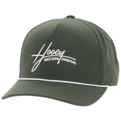 Hooey Mark Out Hat Green with White Stitching