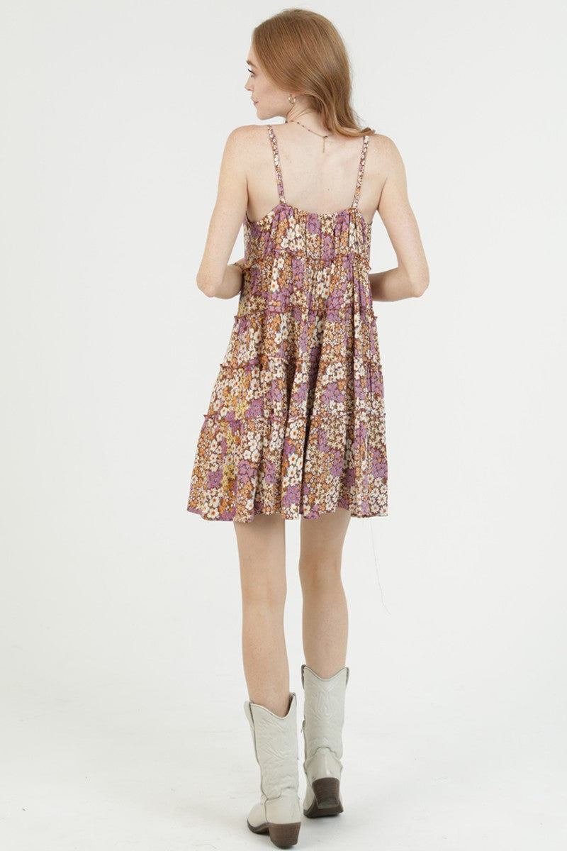 Angie Ditsy Print V Neck Sundress