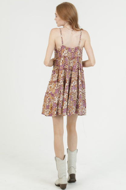 Angie Ditsy Print V Neck Sundress