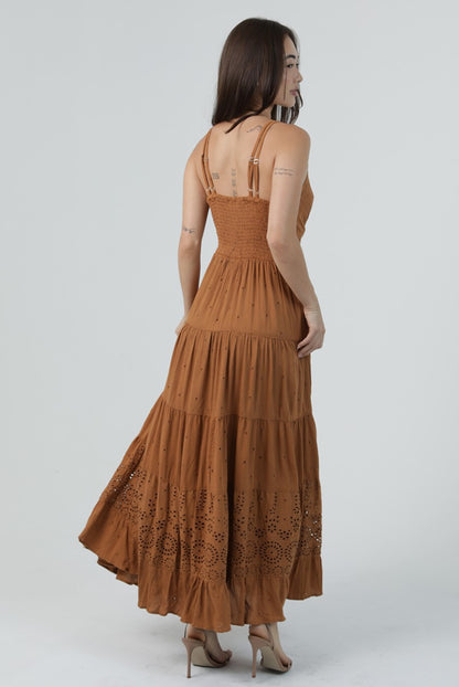 Angie V Neck Maxi Dress Desert